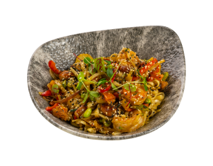 Wok ar jūras velšu kokteili